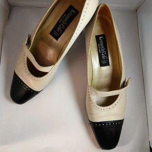 Kenneth Cole Vintage Two-tone Black & Cream Pumps